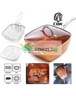 Тиган 5в1 с незалепващо покритие и 5 функции на работа Copper Chef